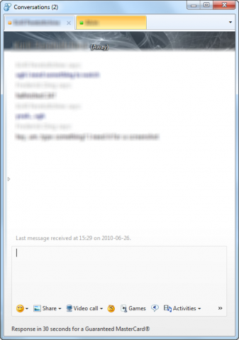 Tabbed chat window in Windows Live Messenger Wave 4 Tabbed chat window in Windows Live Messenger Wave 4