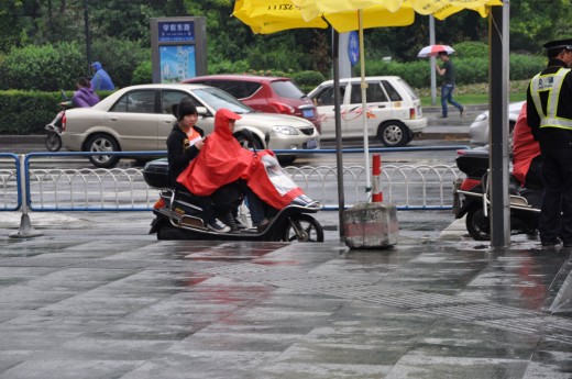 Some people on a moped