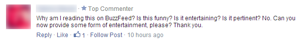 People don't like serious BuzzFeed