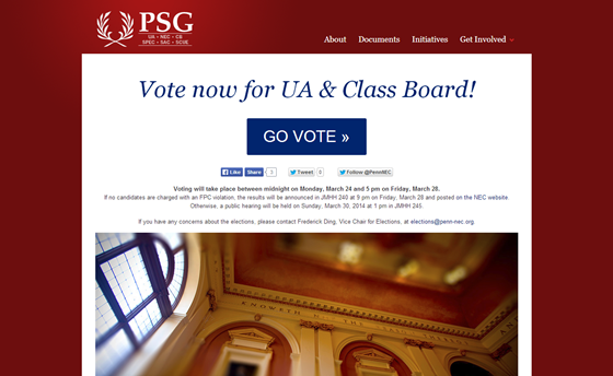 PSG voting landing page