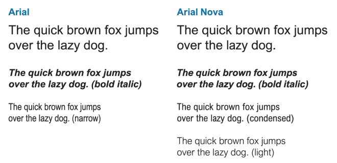 Arial vs. Arial Nova