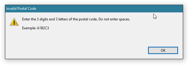 Can't input a ZIP code
