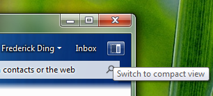 Switching to Compact View A button to switch to Compact View in Windows Live Messenger Wave 4