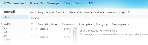 Hotmail inbox screenshot Hotmail inbox screenshot