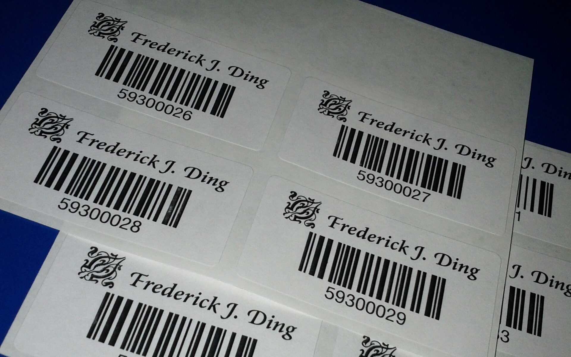 Barcode stickers as book tags