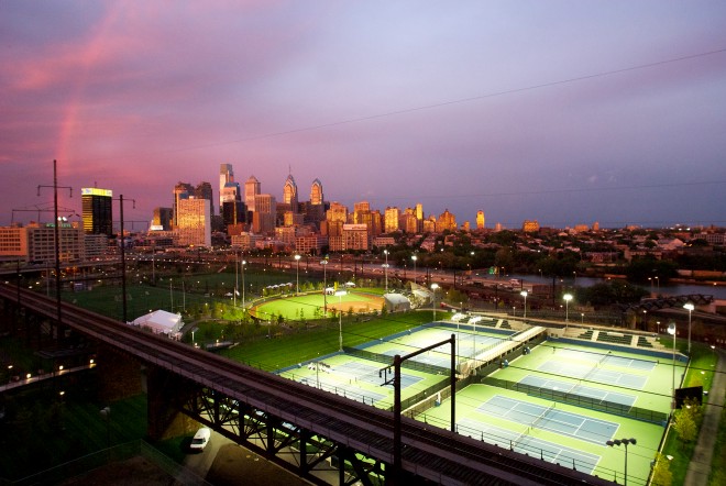 Center City Philadelphia, as seen over Penn Park