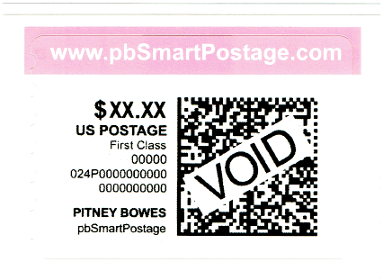 pbSmartPostage test stamp